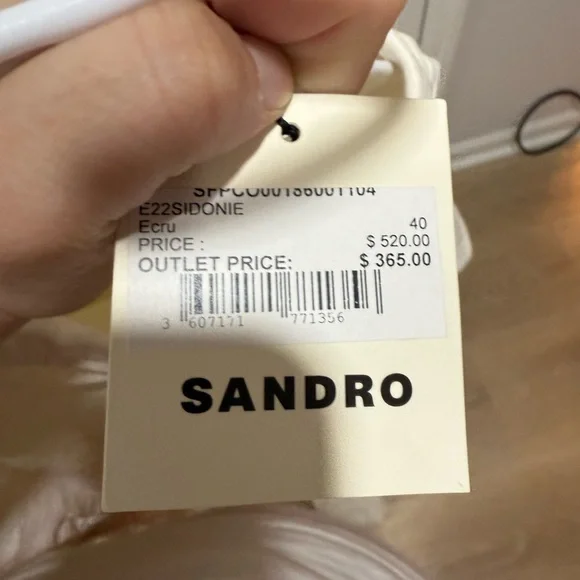 Sandro Cream Button-Up Jumpsuit